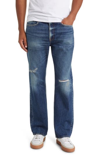 Frame The Boxy Straight-leg Distressed Jeans In Whistler Destruct