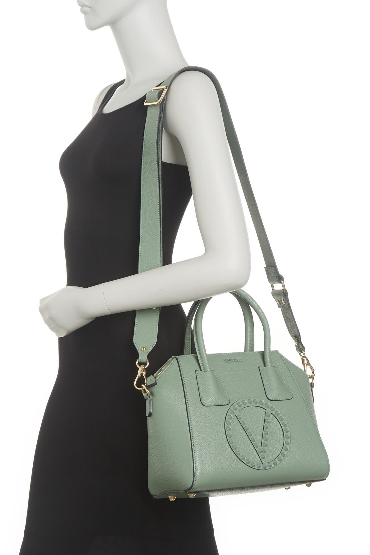 valentino minimi studded leather tote