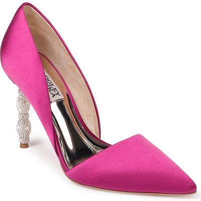 Badgley Mischka Emily Crystal Heel Pointed Toe Pump
