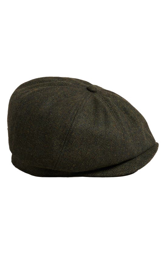 Ted Baker Olliii Herringbone Baker Boy Hat In Black