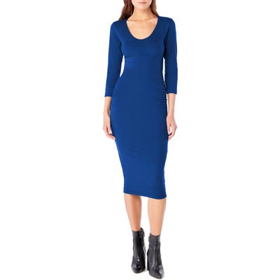 Michael Stars Ruched Midi Dress, Blue