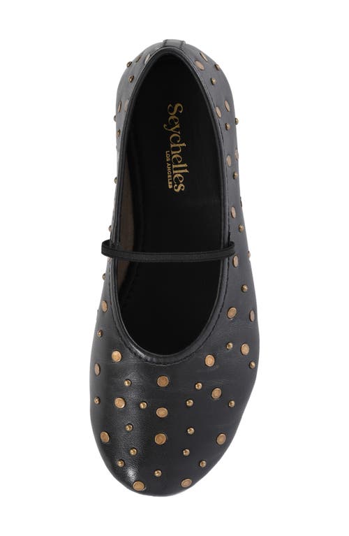 Seychelles Neon Moon Stud Mary Jane Flat In Black