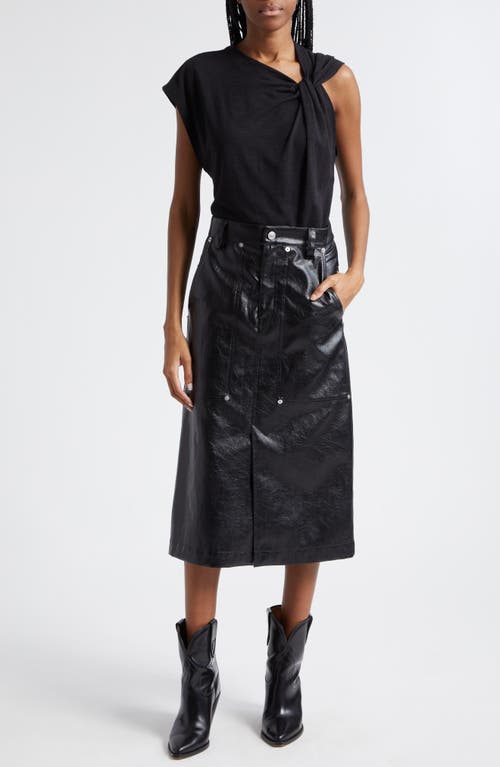 Isabel Marant Asymmetric Organic Cotton T-shirt In Black