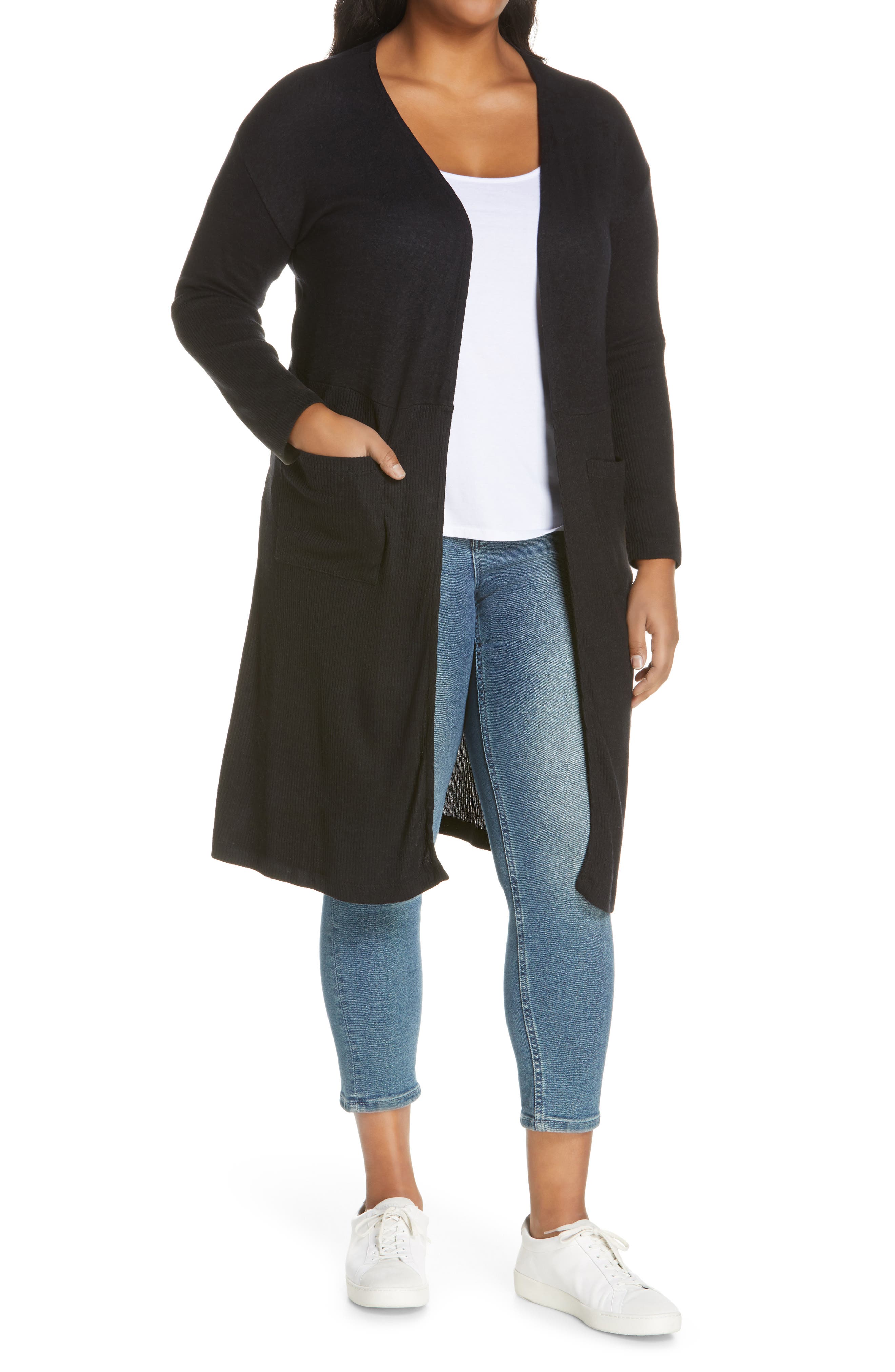 bobeau black cardigan