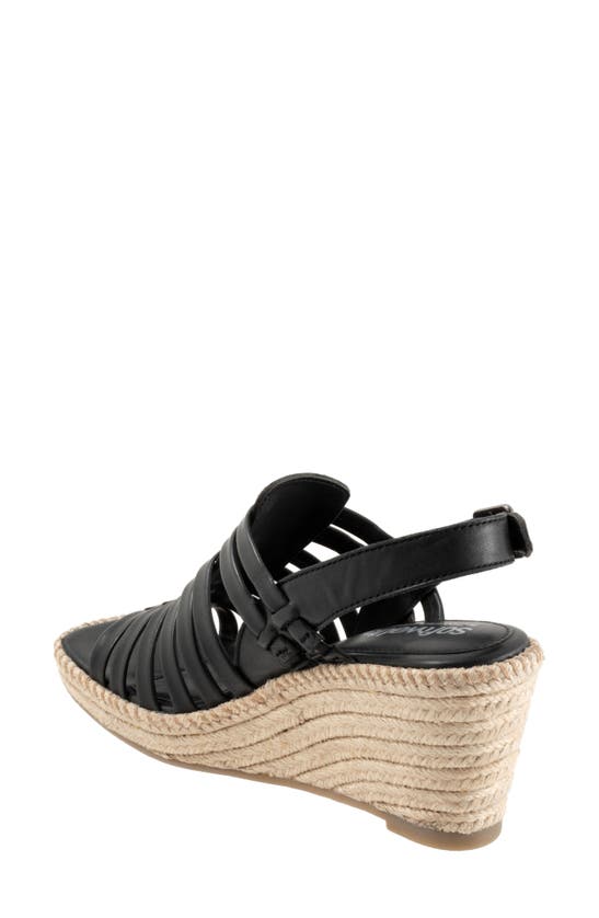 Softwalk Havana Slingback Espadrille Platform Wedge Sandal In Black