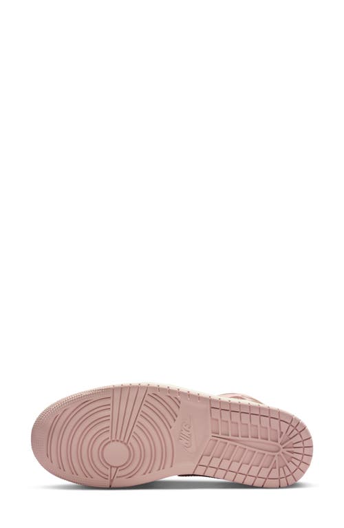 Shop Jordan Air  1 Mid Sneaker In Pink Oxford/brown/sail