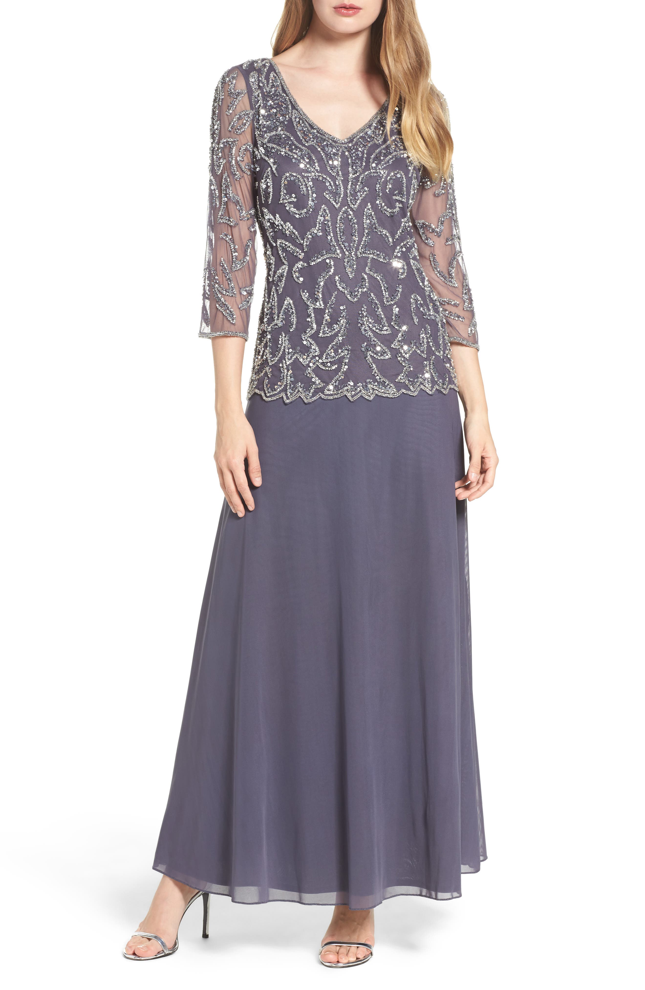 nordstrom pisarro nights embellished mesh gown
