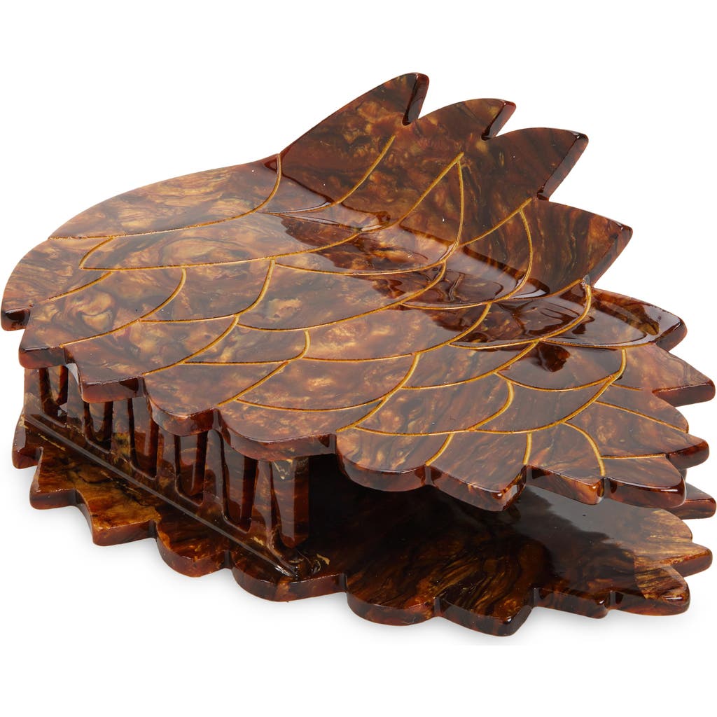 Solar Eclipse Pine Cone Claw Clip In Dark Brown