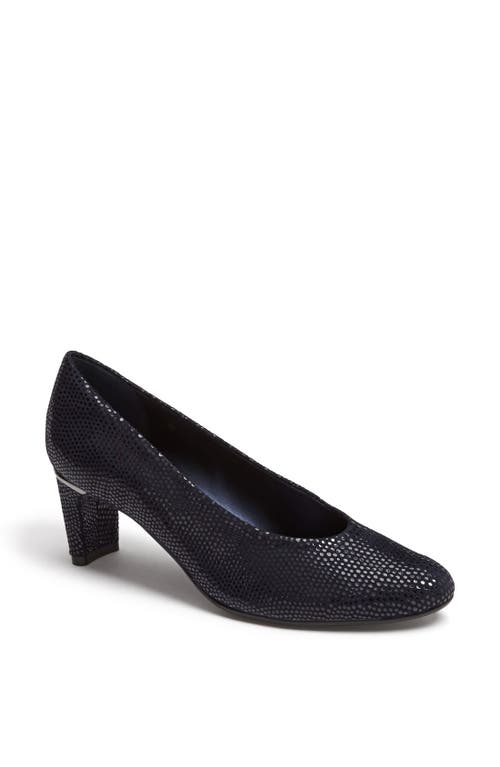'Dayle' Pump in Navy Print Leather