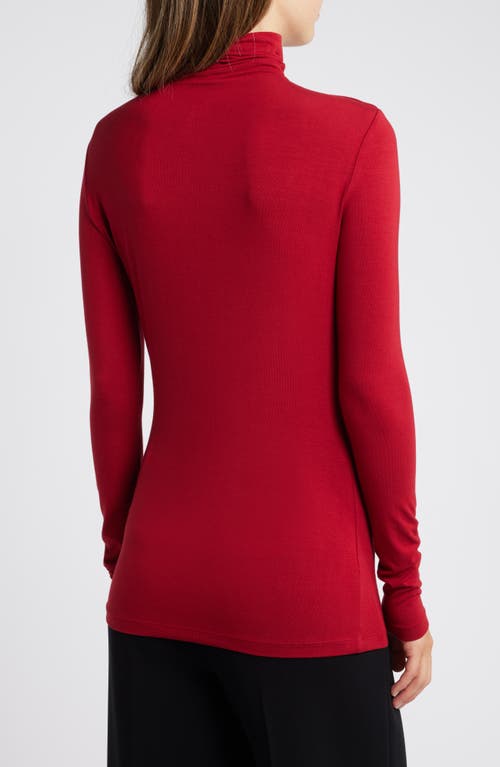 Shop Anne Klein Turtleneck Jersey Top In Titian Red