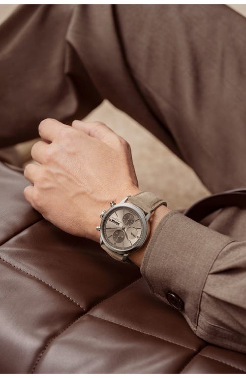Baume & Mercier Classima Chronograph Leather Strap Watch, 42mm In Sand And Anthracite