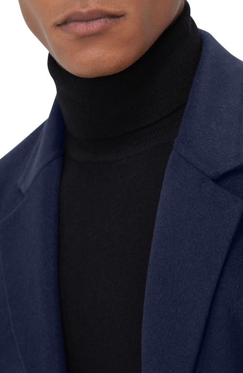 Shop Bugatchi Wool Blend Coat In Navy