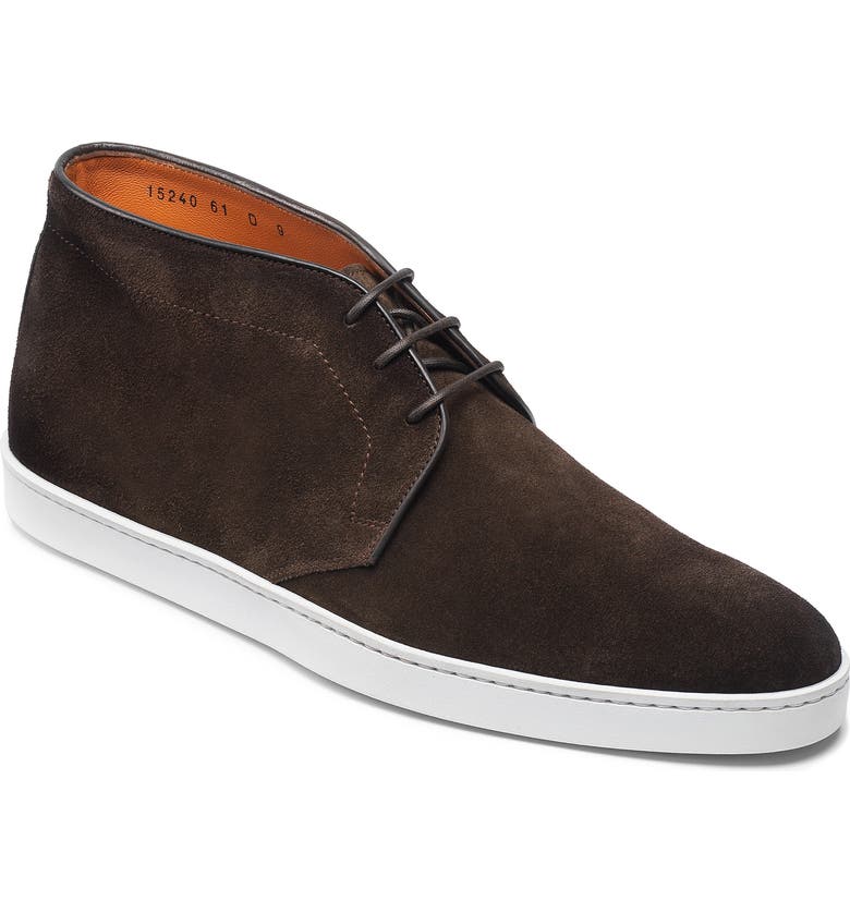 SANTONI Leland Chukka Boot, Main, color, BROWN SUEDE