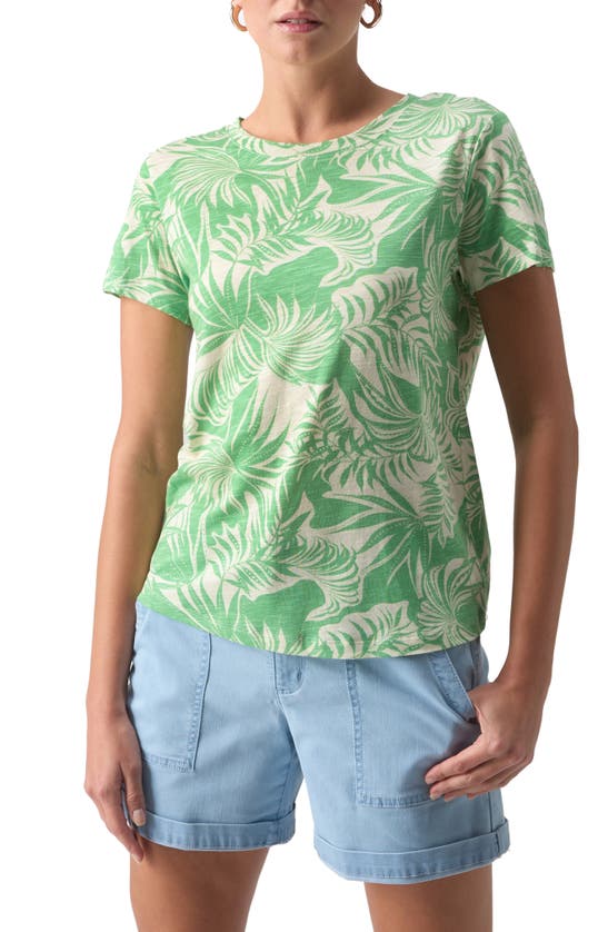Shop Sanctuary The Perfect Geo Print Cotton Blend Knit Top In Cool Palm