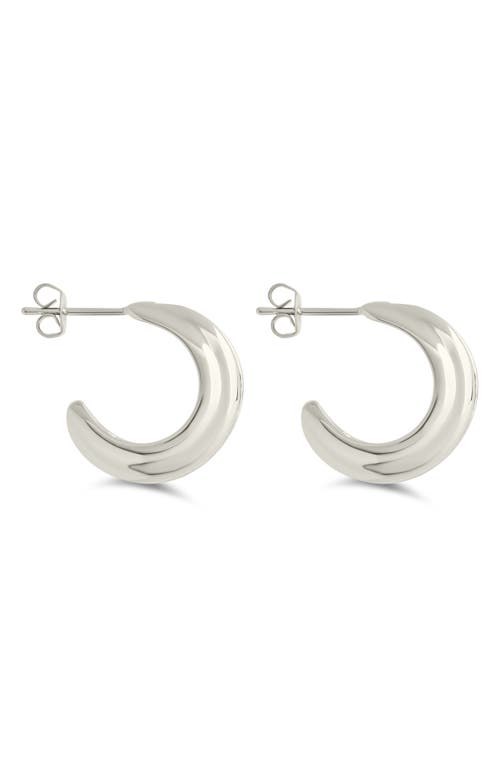 Sterling Forever Nola Cubic Zirconia Huggie Hoop Earrings In Silver