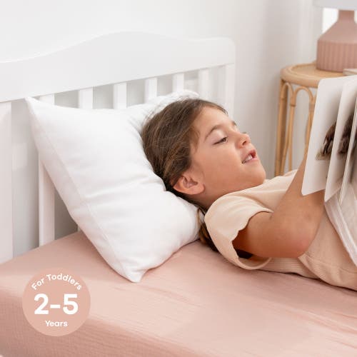 Comfy Cubs Toddler Pillow With Soft Cotton Pillowcase In White