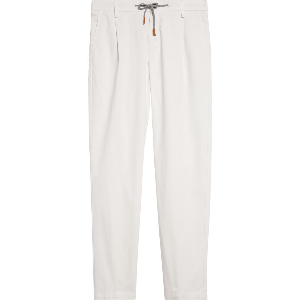 Eleventy Stretch Cotton Joggers In Ivory
