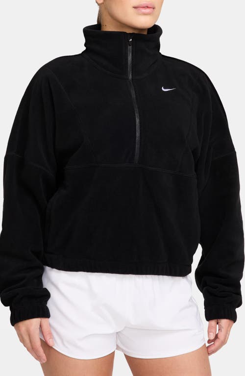 Nike One Therma-fit Half Zip Sweater In Black/white