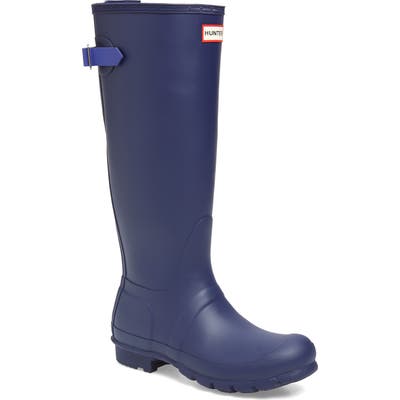 Hunter Original Tall Adjustable Back Waterproof Rain Boot, Purple