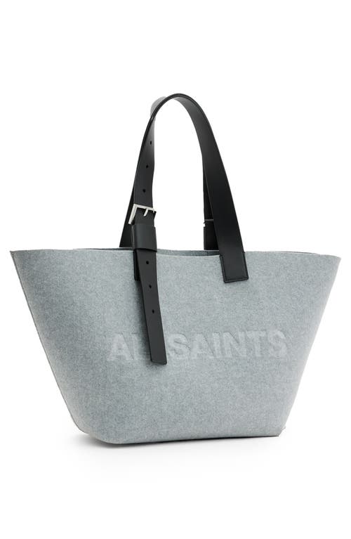 Shop Allsaints Anik Felt Tote In Grey Marl