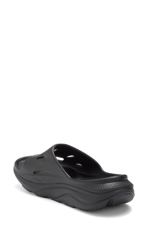 Hoka Gender Inclusive Ora Recovery Slide 3 Sandal In Black/black