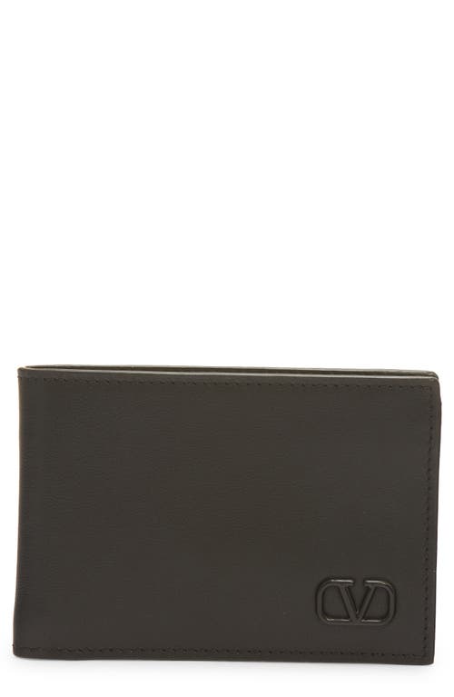 Valentino Garavani Vlogo Calfskin Bifold Wallet In Black