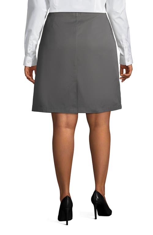 Lands' End School Uniform  Plus Size Blend Chino Skort Top Of Knee In Arctic Gray