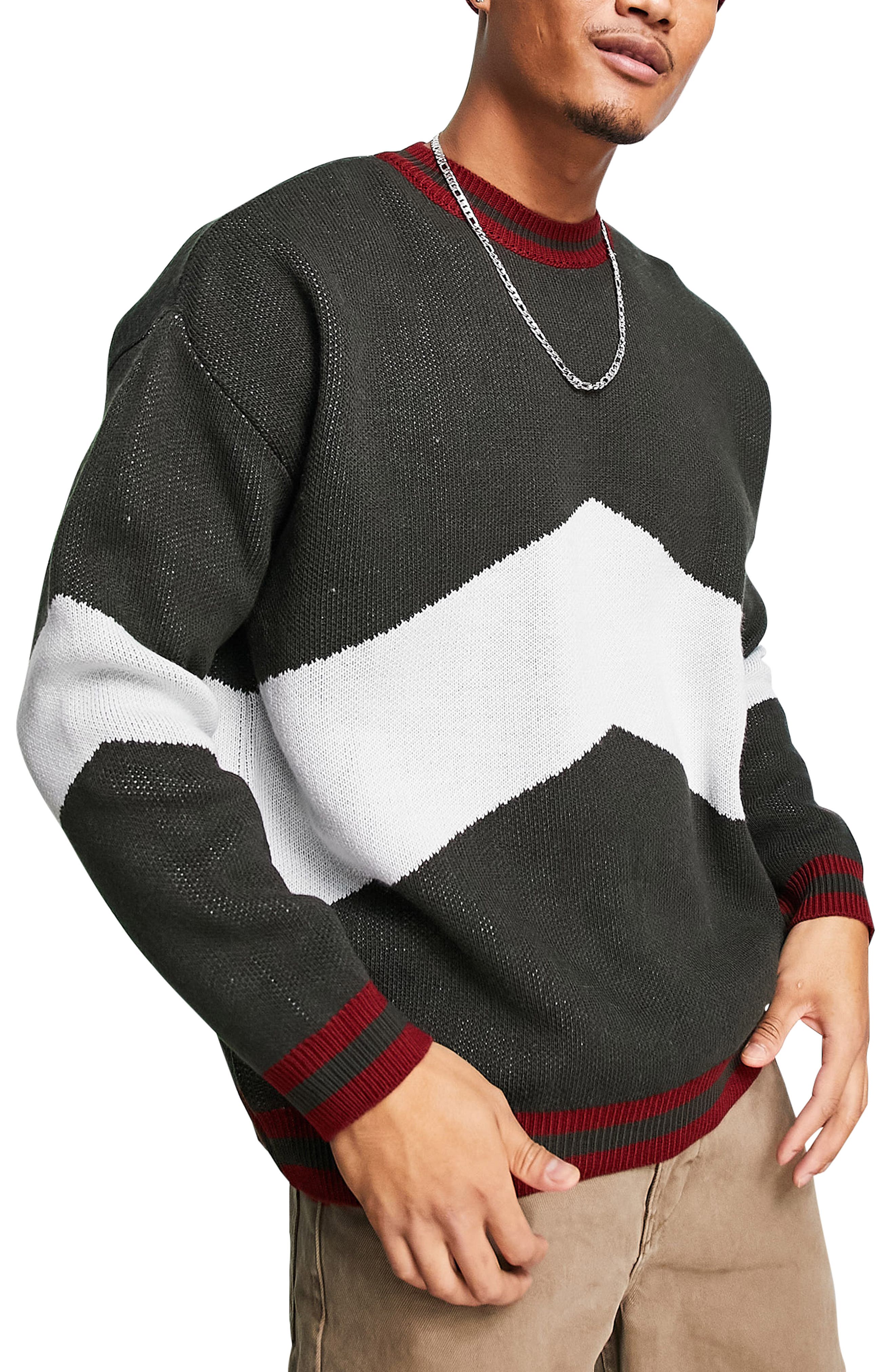 Halloween Red & Grey Stripe Knitted Jumper For Men & Women Medium 