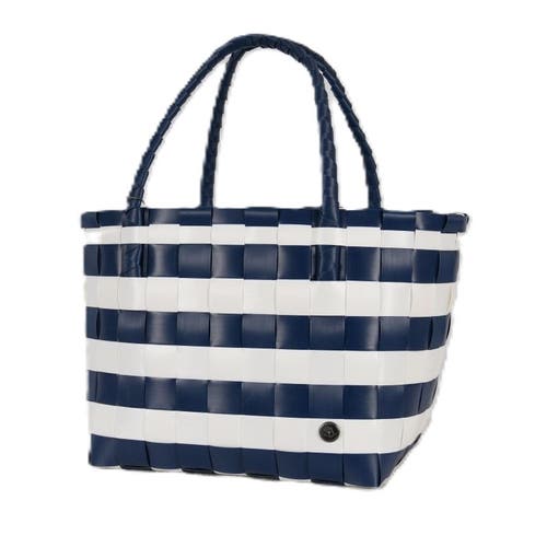 Handed By Paris Spirit Recycled Tote Bags In Dark Blue/white