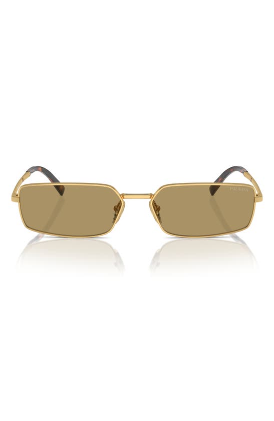 Shop Prada 59mm Rectangular Sunglasses In Gold/ Olive
