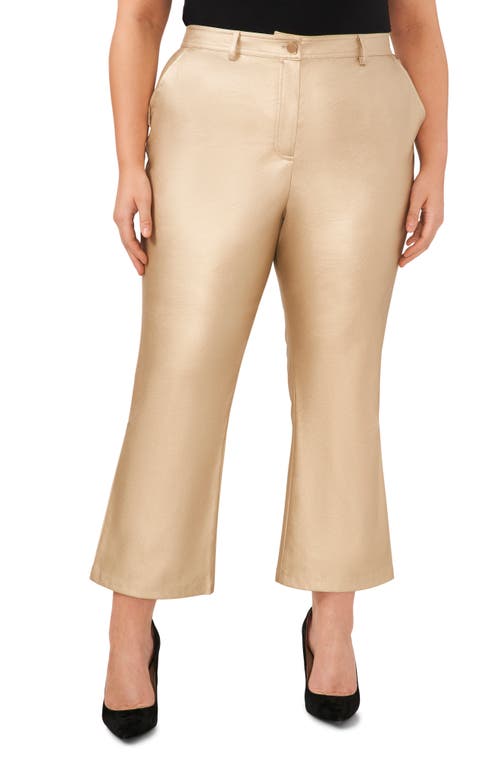 halogen(r) Crop Faux Leather Trousers in Soft Gold