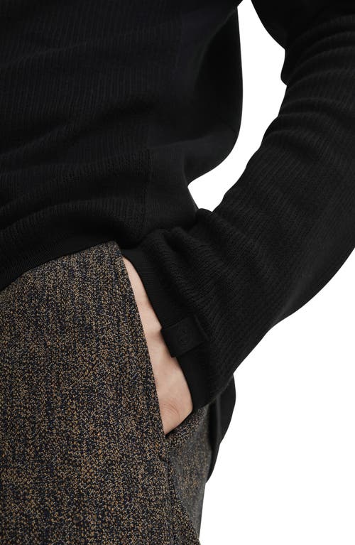 Rag & Bone Harvey Crewneck Cotton Blend Sweater In Black/black