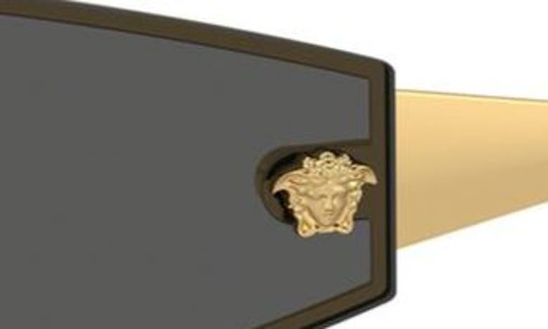 Shop Versace Infinite Greca Shield Sunglasses In Gold