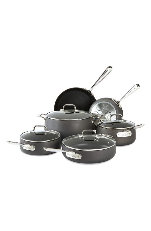 All-Clad Hard Anodized 10-Piece Nonstick Cookware Set in Grey at Nordstrom