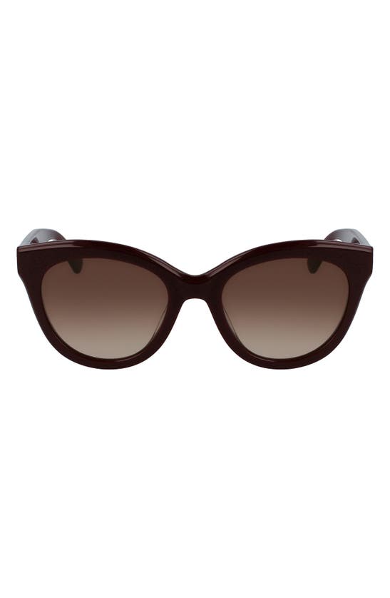 Longchamp Lgp Monogram 54mm Cat Eye Sunglasses In Burgundy