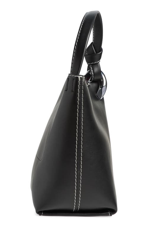 Shop Jw Anderson The Jwa Corner Leather Bucket Bag In Black 999