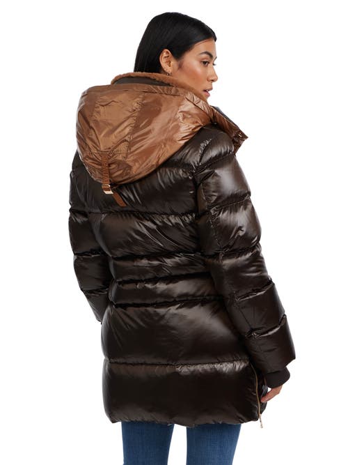 Pajar Lyra Channel Quilted Puffer With Detachable Hood In Dark Oak