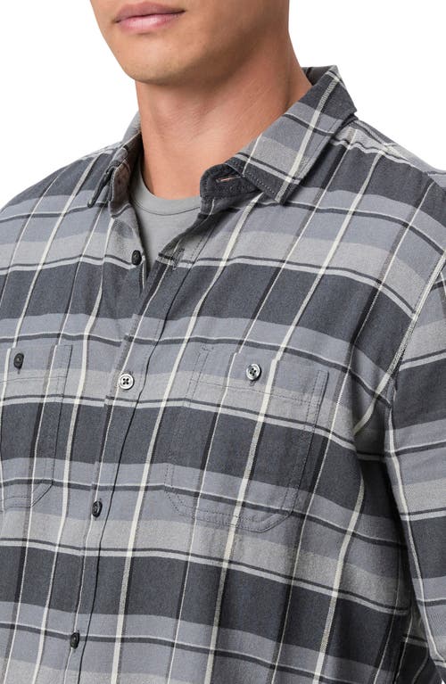 Paige Everett Plaid Flannel Button-up Shirt In Charcoal Fog