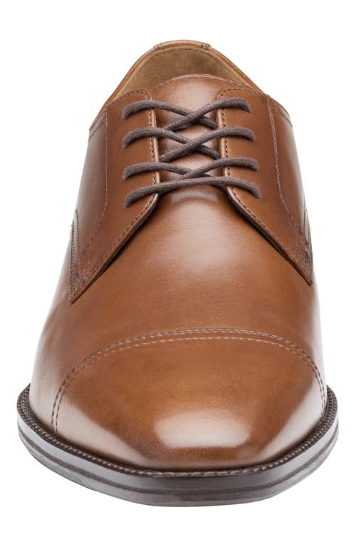 Shop Johnston & Murphy Hedley Cap Toe Derby In Tan Full Grain