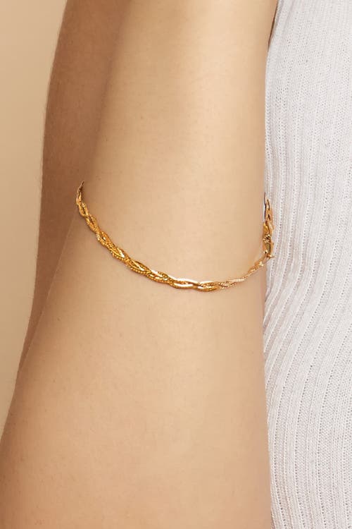 Oradina 10k Gold Now & Forever Herringbone Bracelet In Yellow Gold