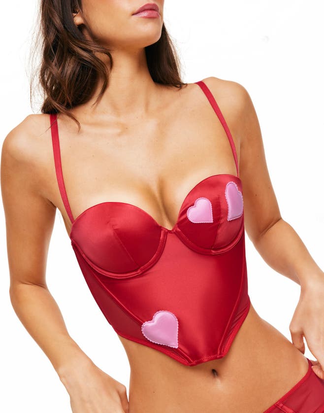 Shop Adore Me Vivi Contour Balconette Bustier In Dark Red