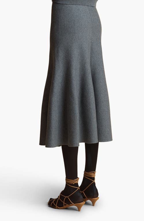 Shop Khaite Odil Sweater Trumpet Skirt In Sterling