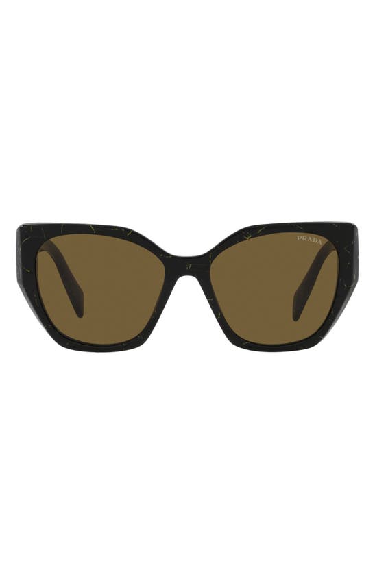 Prada 50mm Small Rectangular Sunglasses In Dark Brown