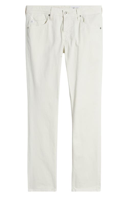 Shop Ag Everett Sueded Stretch Sateen Slim Straight Leg Pants In Coconut Milk