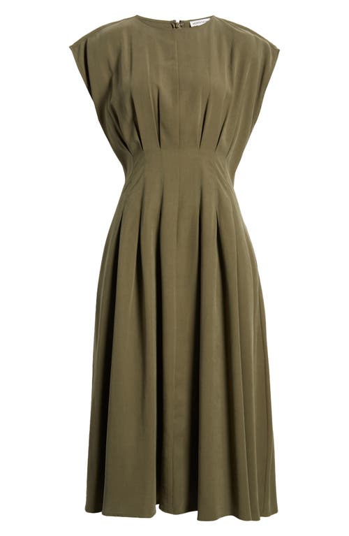 Nordstrom Pleated A-line Dress In Olive Night