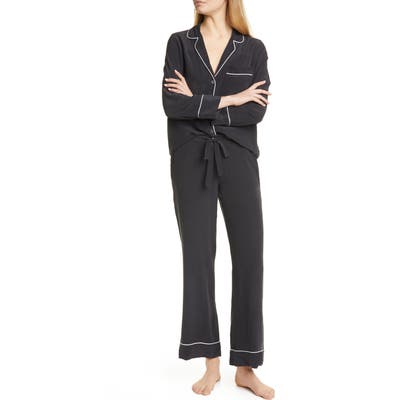 Equipment Avery Silk Pajamas, Black