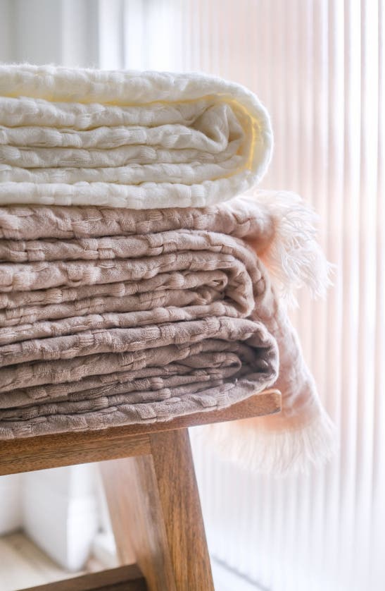 Shop Pom Pom At Home Delphine Throw Blanket In Taupe