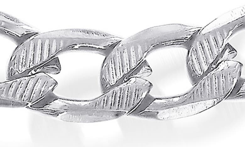 Shop Blackjack Textured 8mm Figaro Chain Bracelet In Silver
