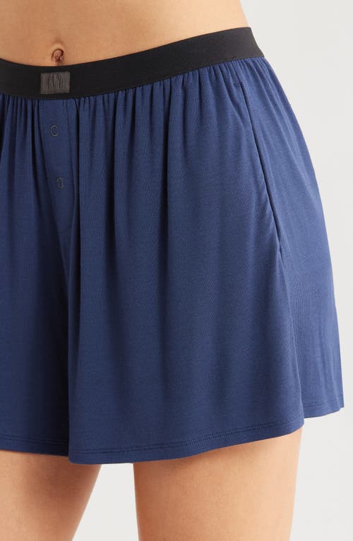 Lunya Ribbed Short Pajamas In Deep Blue
