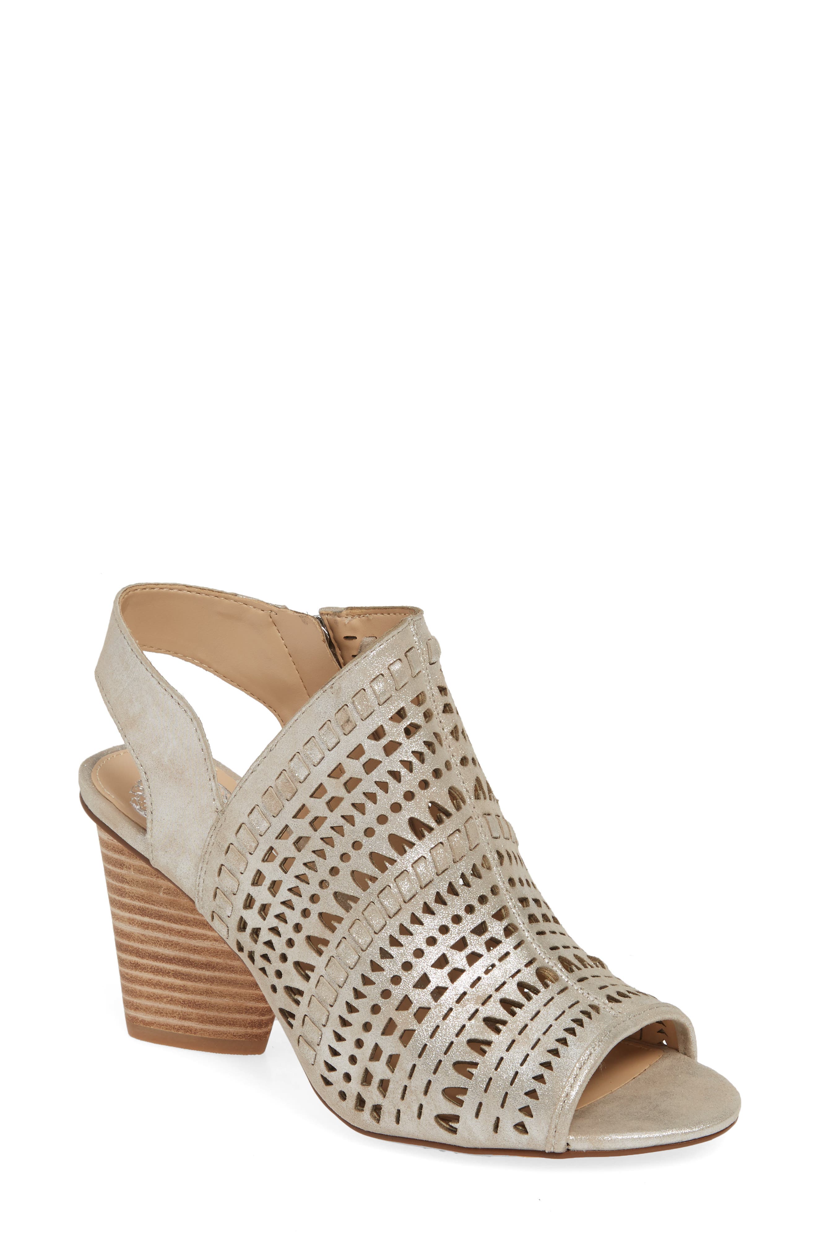 Vince Camuto Derechie Perforated Shield Sandal, Metallic
